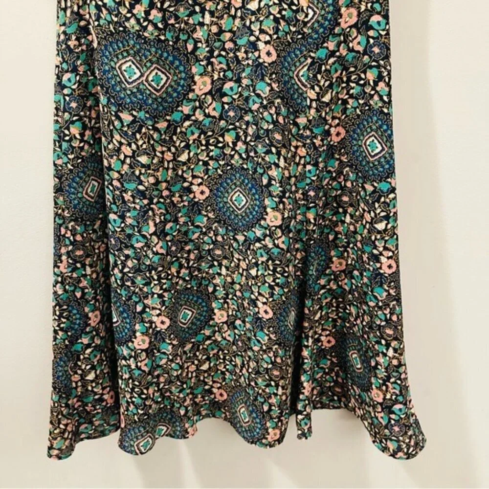 J.Crew Short-sleeve flutter Floral Patterned  Dress Navy Pink Begonia Size 00